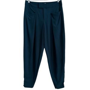 HELMUT LANG DARK TEAL PEGGED LEG ZIP ANKLE PANTS SIZE 4